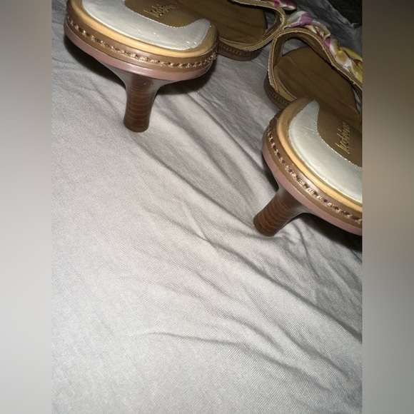 Liz Claiborne Cuba kitten mule heel Y2K bow leather spring summer slide on 10M - Picture 6 of 10